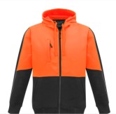 Unisex Hi Vis Full Zip Hoodie - Orange/Black  | MG-ZT485-LHB E-263 