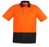 Unisex Hi Vis Basic S/S Polo - Orange/Black  | MG-ZH231-LHB E-263 